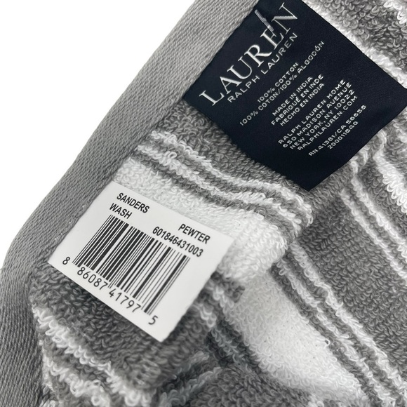 Lauren Ralph Lauren Sanders Pewter Hand Towel & 1 Wash cloth Set NWT - Picture 2 of 6